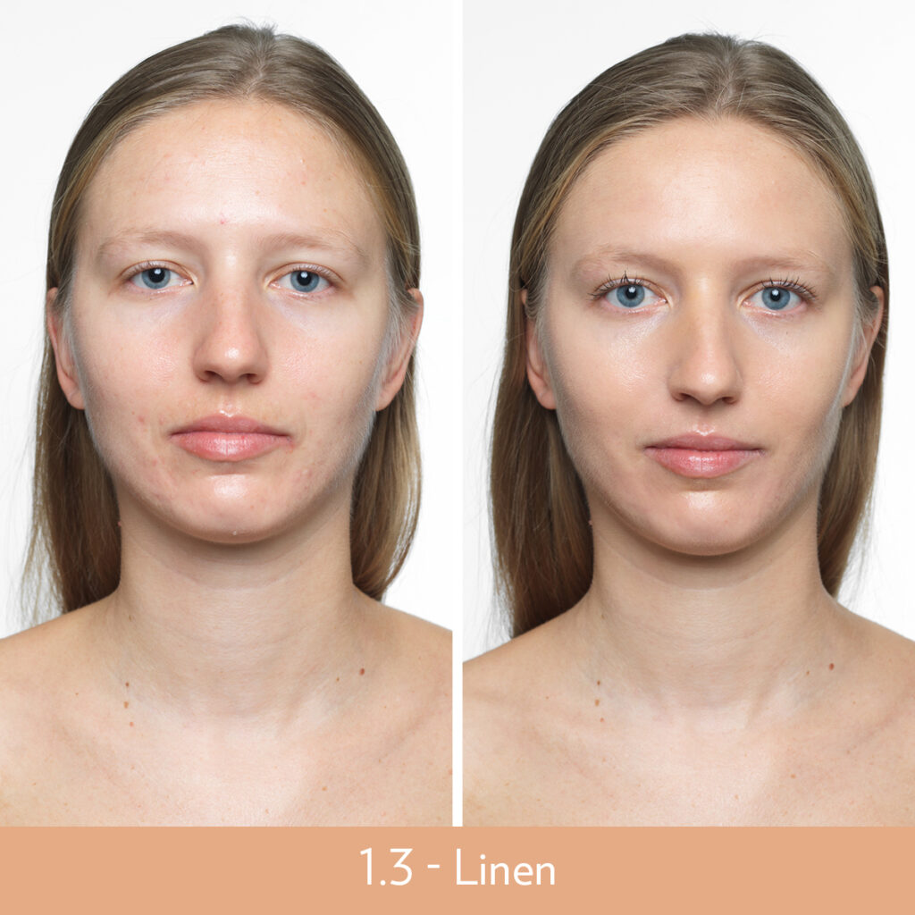 Nu Skin BB+ Skin Loving Foundation 1.3 Linen Before and After