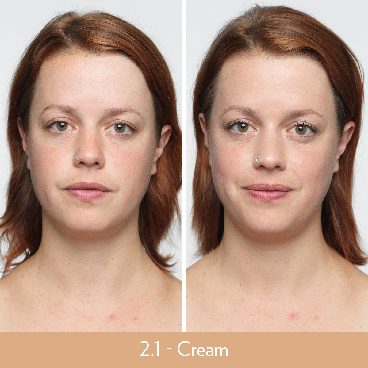 Nu Skin BB+ Skin Loving Foundation 2.1 Cream Before and After