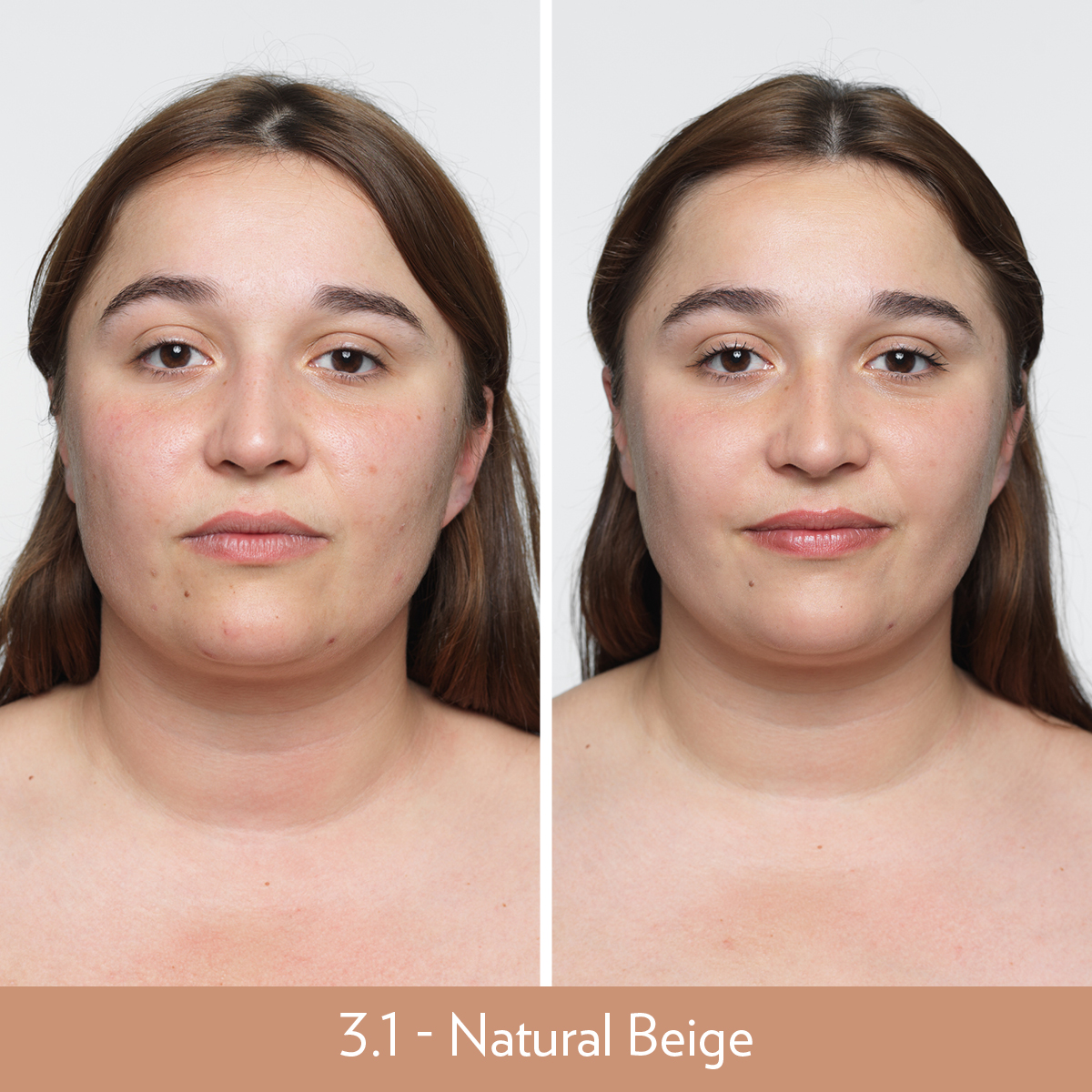 Nu Skin BB+ Skin Loving Foundation 3.1 Natural Beige Before and After