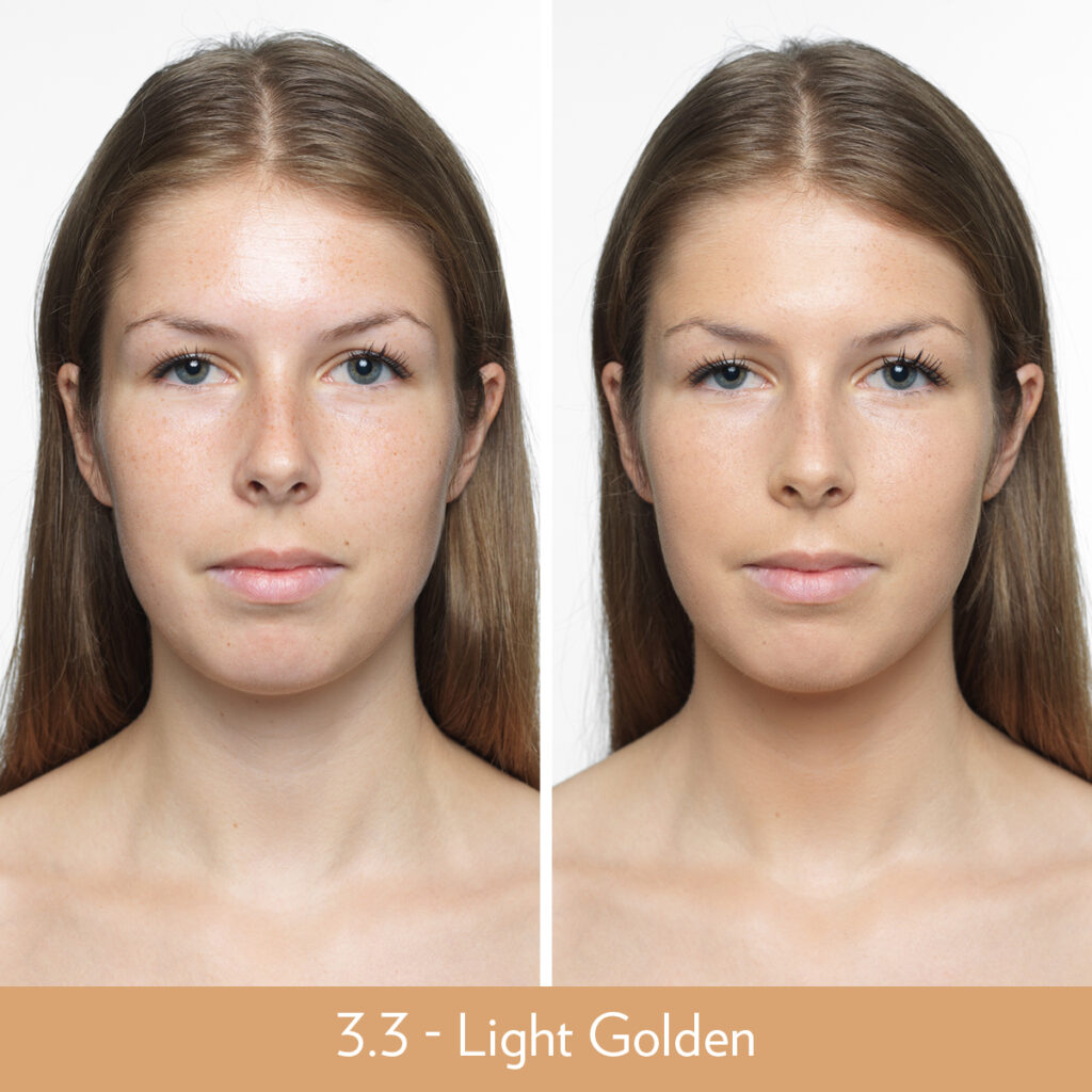 Nu Skin BB+ Skin Loving Foundation 3.3 Light Golden Before and After