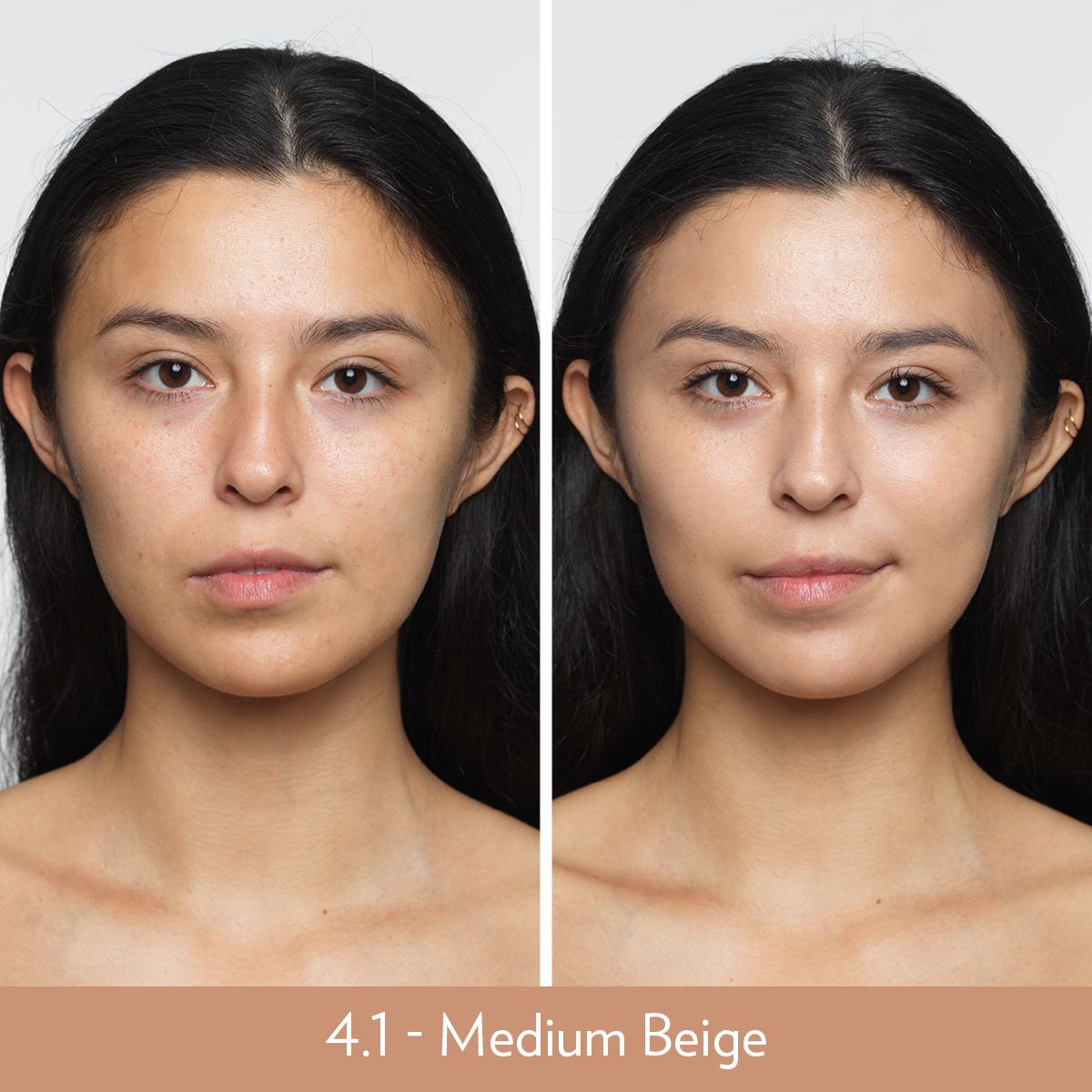 Nu Skin BB+ Skin Loving Foundation 4.1 Medium Beige Before and After