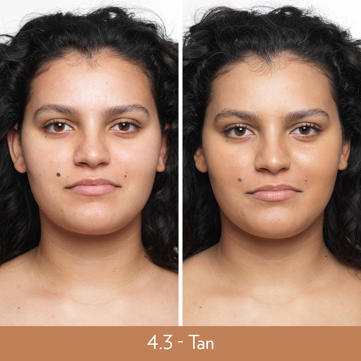 Nu Skin BB+ Skin Loving Foundation 4.3 Tan Before and After