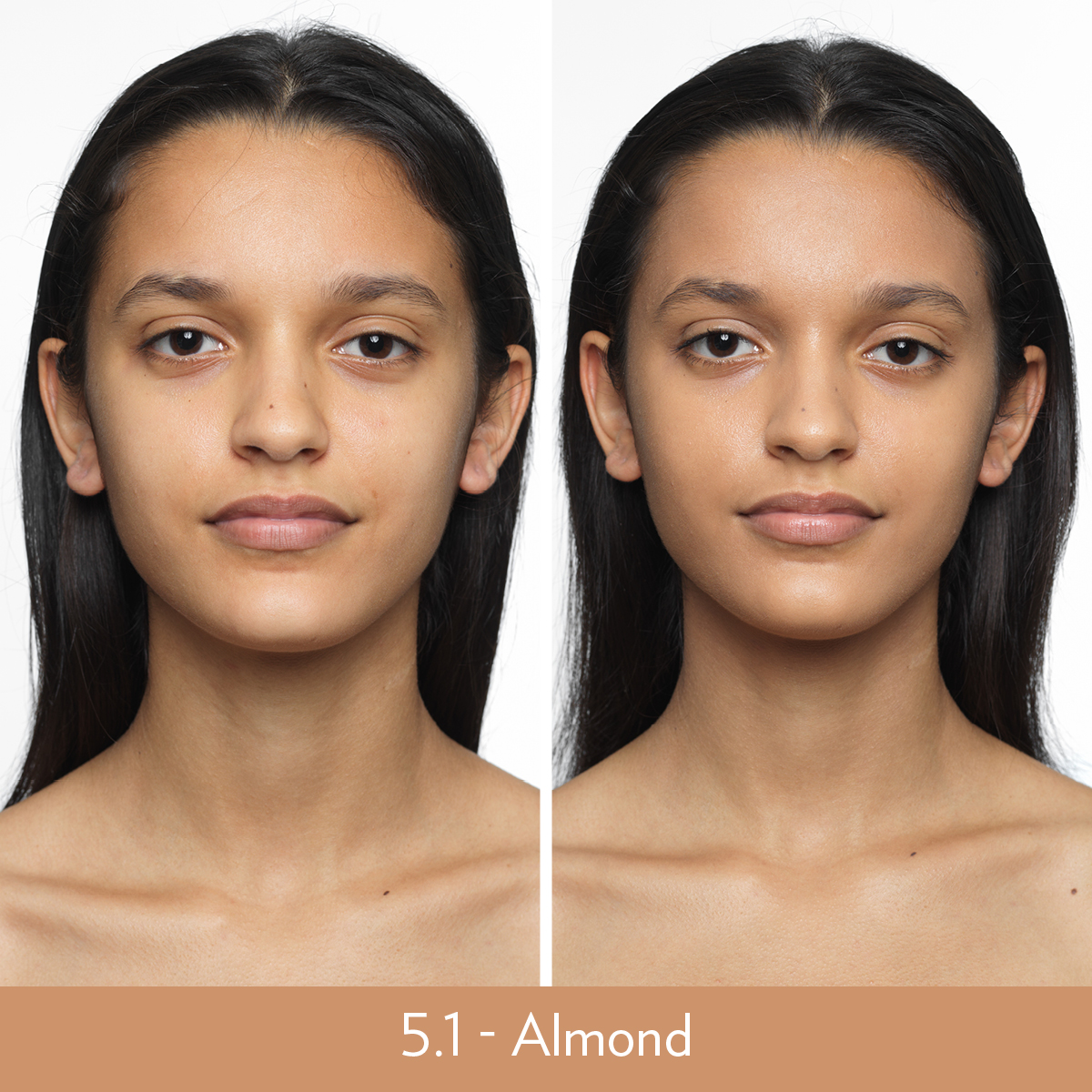 Nu Skin BB+ Skin Loving Foundation 5.1 Almond Before and After
