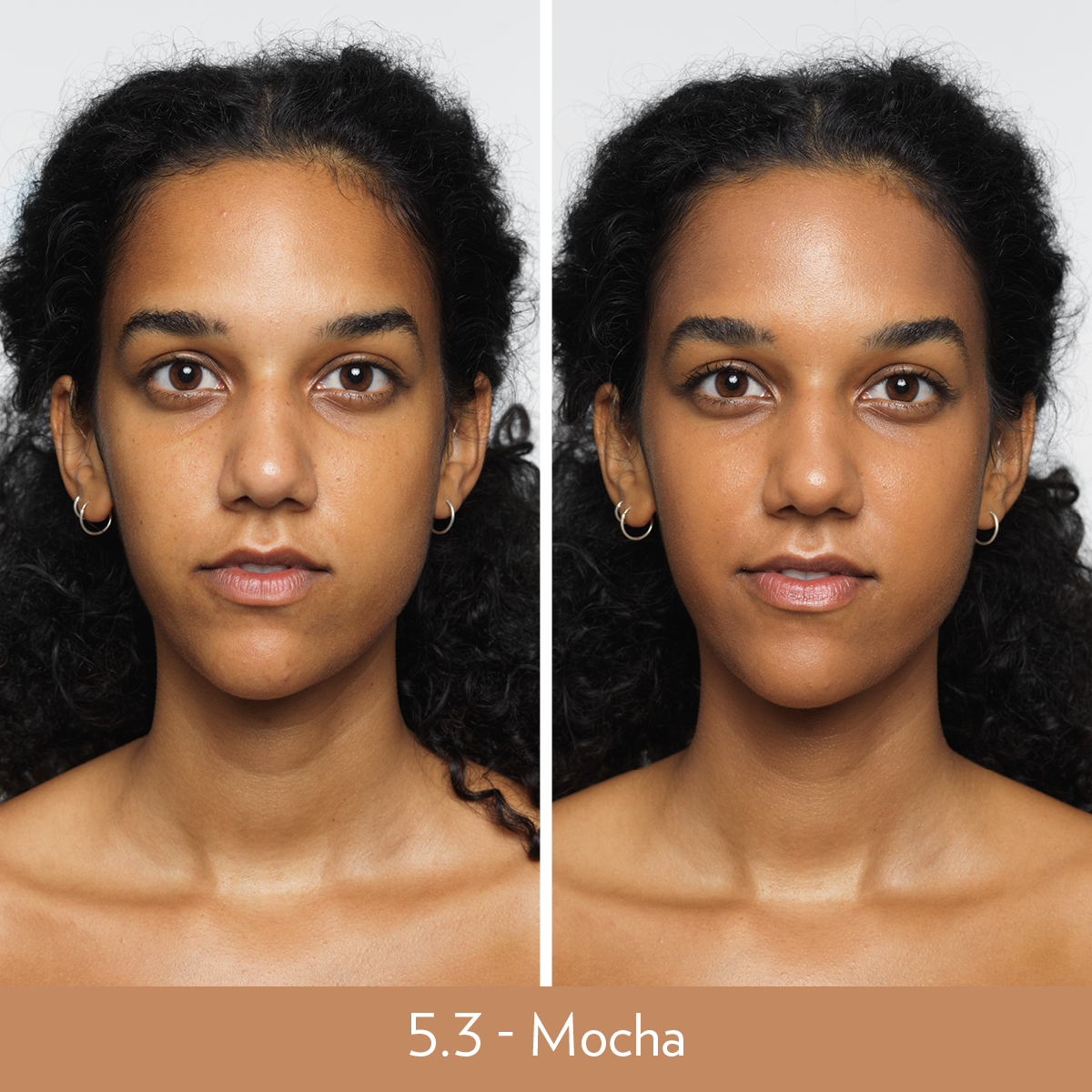 Nu Skin BB+ Skin Loving Foundation 5.3 Mocha Before and After