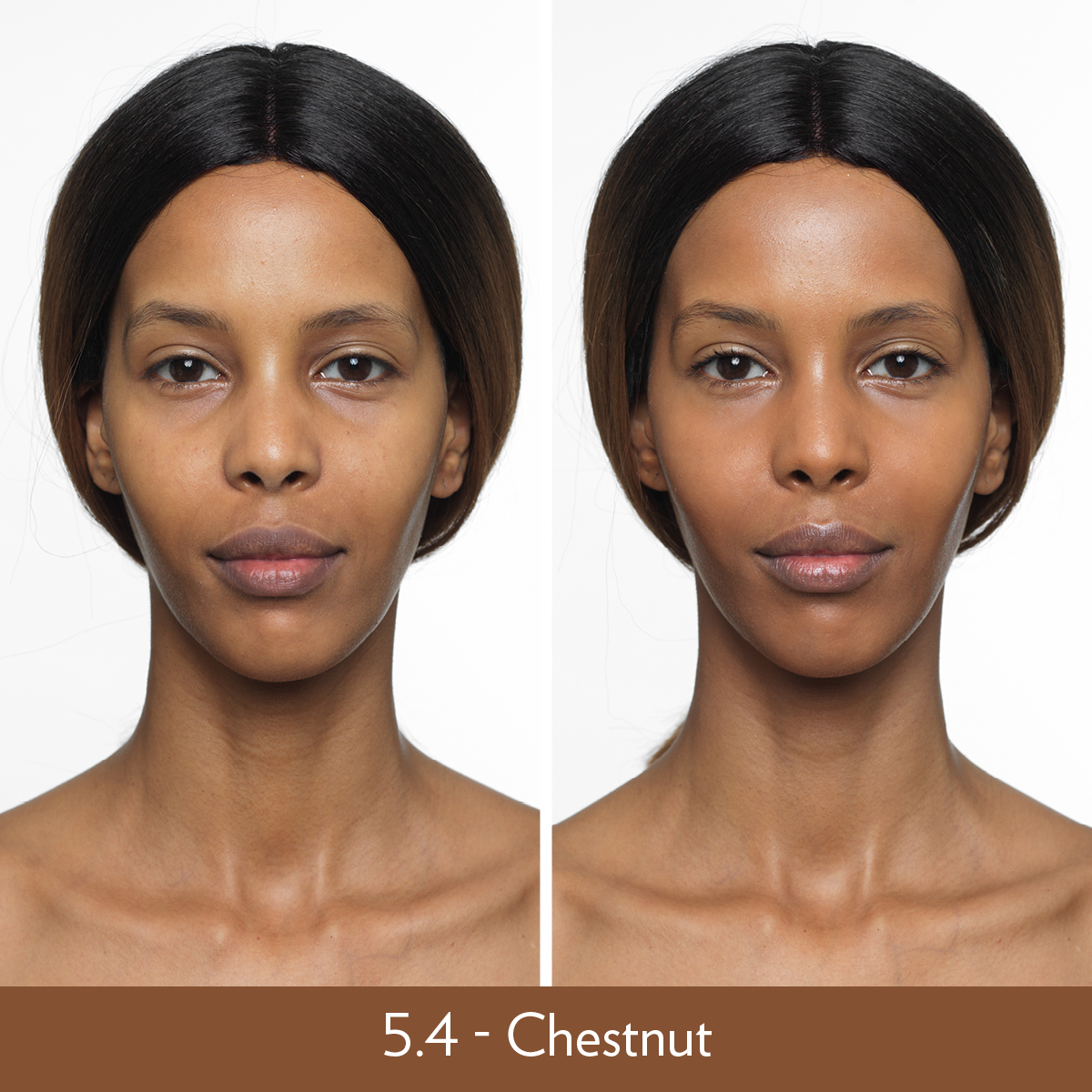 Nu Skin BB+ Skin Loving Foundation 5.4 Chestnut Before and After
