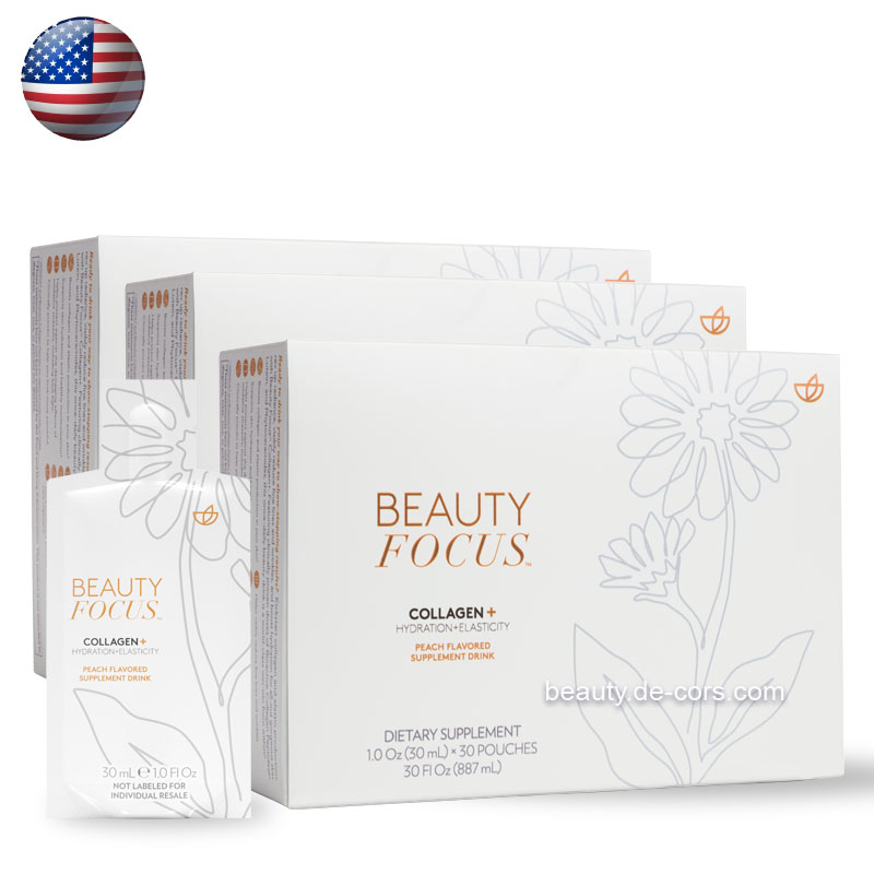Beauty Focus Collagen+ (USA) - Liquid, 30 pouches in one box, total 90 pouches.