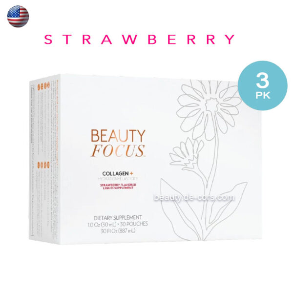 Nu Skin Beauty Focus Collagen+ Strawberry 3pk USA